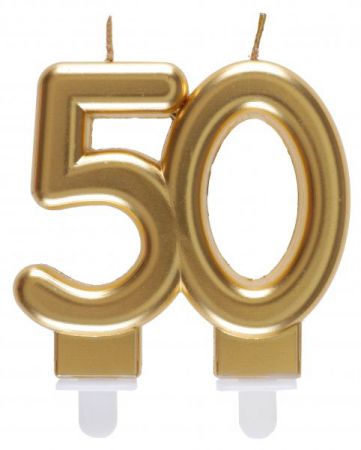 bougie anniversaire 50 ans or 
