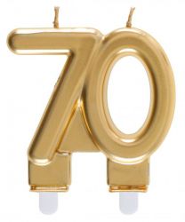 bougie anniversaire 70 ans or 
