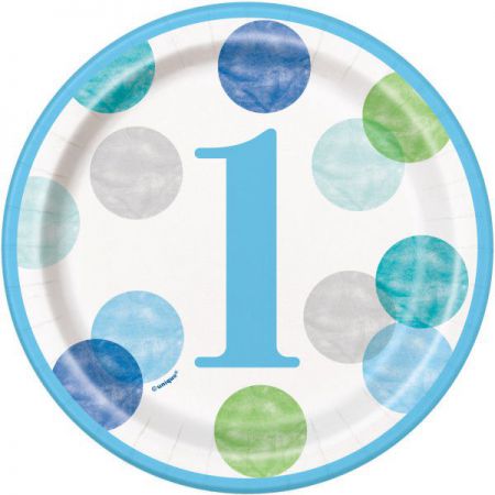 assiette carton 1 bleu 