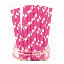 paille pois rose les 10 pieces anniversaire communion mariage fete feudartifice cotillons
