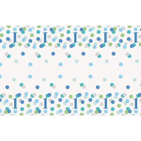 nappe 1er anniversaire pois bleu 