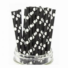 paille pois noir les 10 pieces anniversaire communion mariage fete feudartifice cotillons