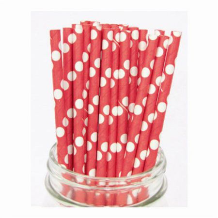 paille pois rouge les 10 pieces anniversaire communion mariage fete feudartifice cotillons 