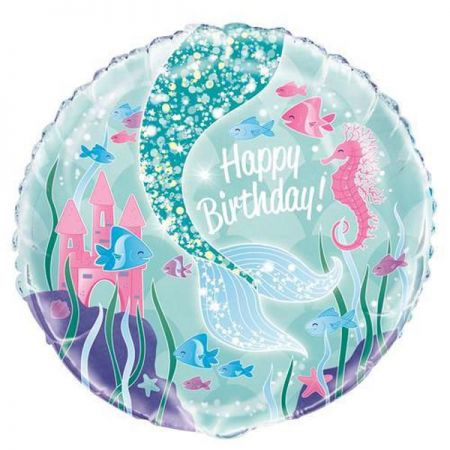 ballon mylar sirene anniversaire 