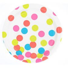 assiette gros pois multicolore les 10 pieces anniversaire communion mariage fete feudartifice cotillons