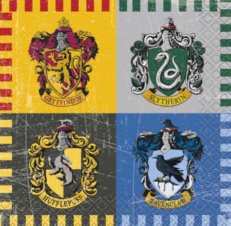 serviettes harry potter maisons 