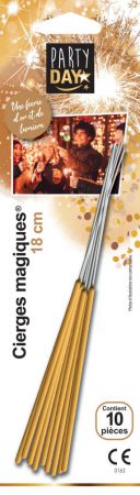 p154981 cierge magique 18cm dore 
