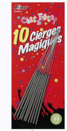 blister 10 cierges magiques 35 secondes 