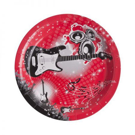 assiette rock les 10 pieces anniversaire communion mariage fete feudartifice cotillons 