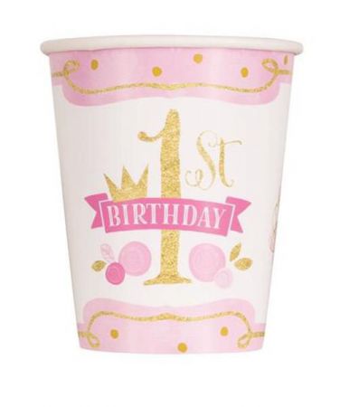 gobelet first birthday rose 