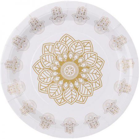 assiettes orientales or les 10 pieces anniversaire communion mariage fete feudartifice cotillons 
