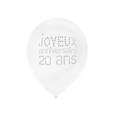 ballon j anniversair 20 ans blanc 