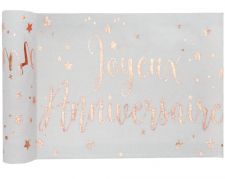 chemin de table joyeux anniversaire rose gold sx 