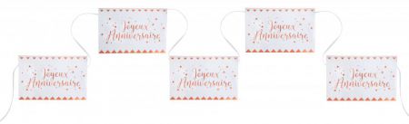 banderole joyeux anniversaire rose gold sx 