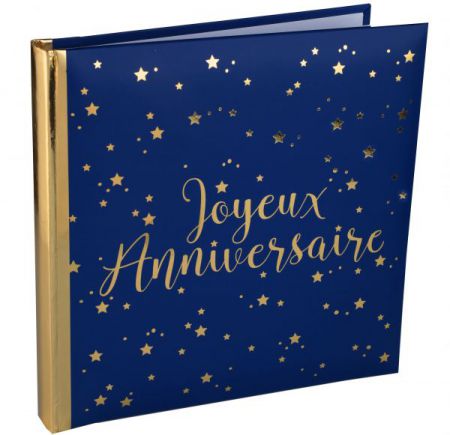 livre dor anniversaire metal bleu 