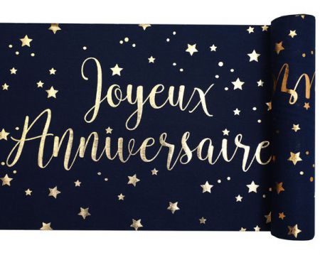 chemins de table metallise marine 