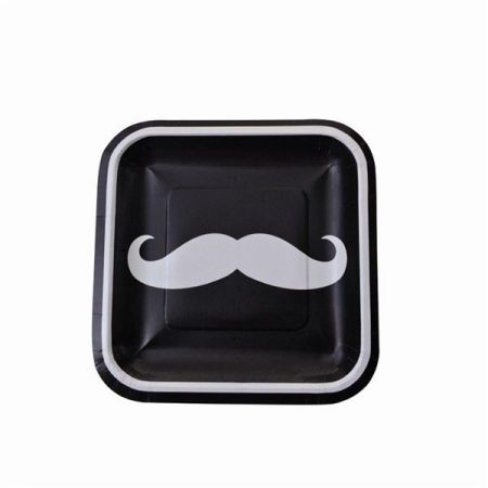 assiette moustache les 10 pieces anniversaire communion mariage fete feudartifice cotillons 