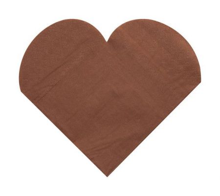 20 serviette coeur chocolat 