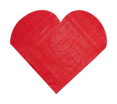 20 serviette coeur rouge 
