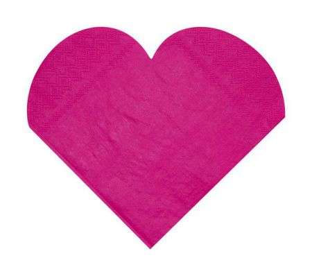 20 serviette coeur prune  