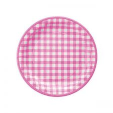 assiette vichy rose les 10 pieces anniversaire communion mariage fete feudartifice cotillons