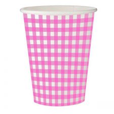 gobelet vichy rose les 10 pieces anniversaire communion mariage fete feudartifice cotillons