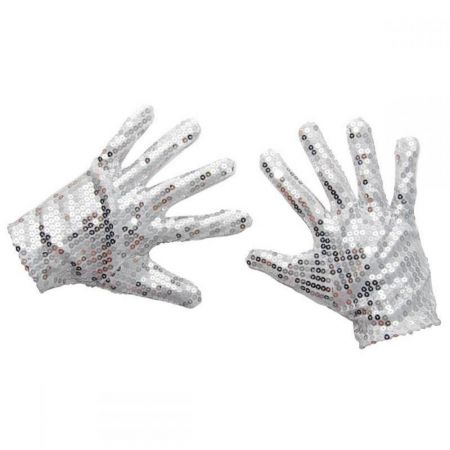 gants a sequins argent  