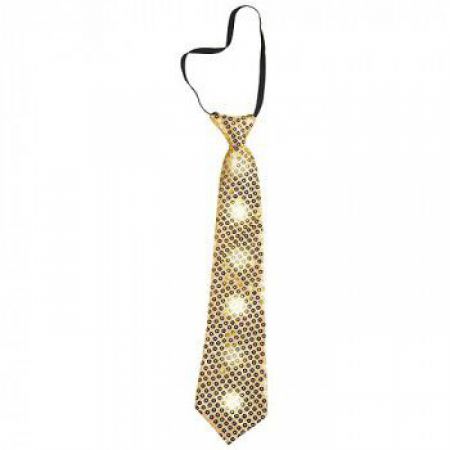 cravate sequin or lumineuse fete 