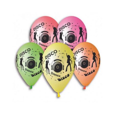 ballons disco fluo lot de 10 