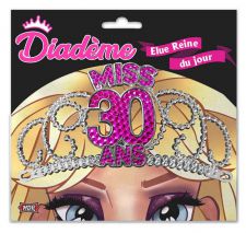 diademe 30 ans fuchsia anniversaire 