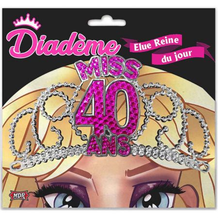 diademe 40 ans fuchsia anniversaire 