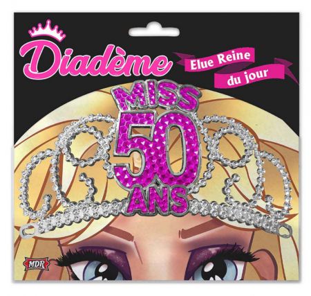 12721 diademe 50 ans fuchsia 