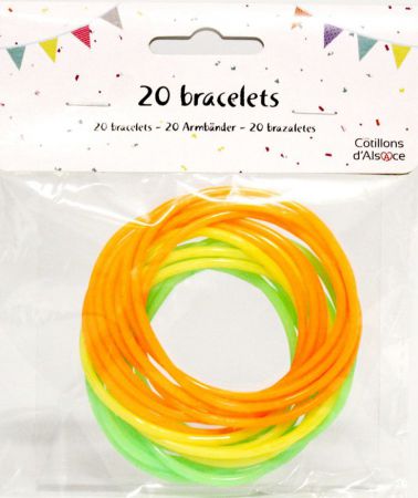 42823 set de 20 bracelets en plastiques 