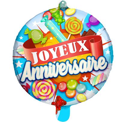 Ballon Foil Anniversaire Bonbon