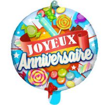 36500 1 ballon foil anniversaire bonbon 