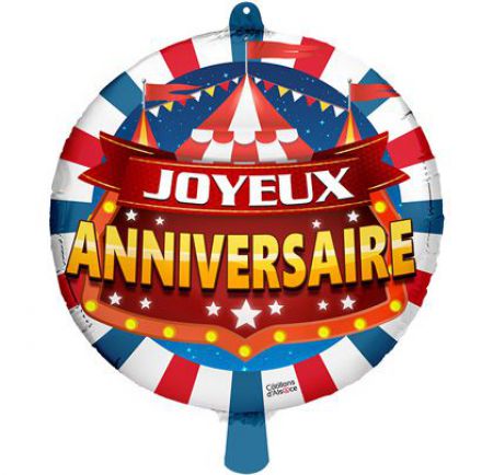 36500 4 ballon foil anniversaire cirque 