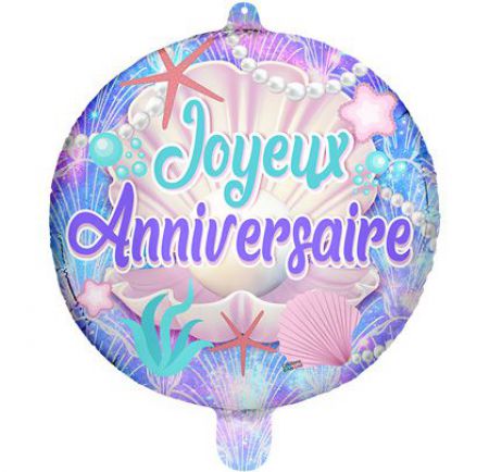 36500 5 ballon foil anniversaire sirene 