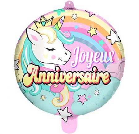 36508 ballon foil anniversaire licorne 