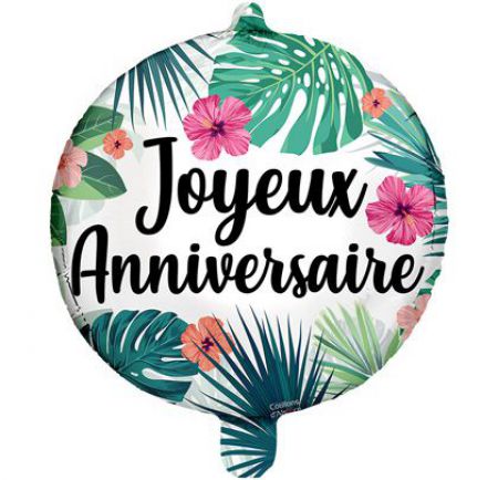 36513 ballon foil anniversaire tropic 