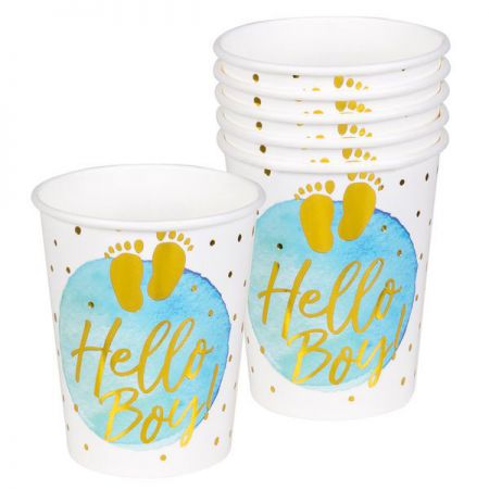 b53237 6 gobelets en papier hello boy 