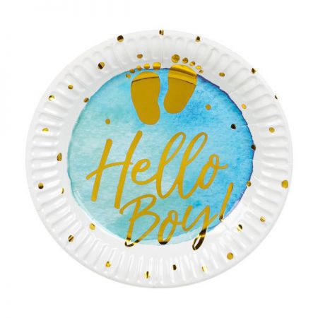 b53235 6 assiettes carton hello boy 