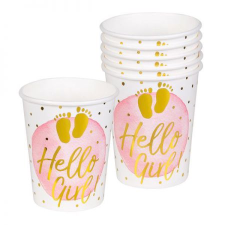 b53236 6 gobelets en papier hello girl