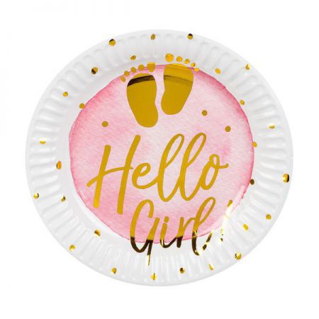 b53234 6 assiettes carton hello girl 
