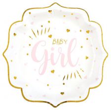 assiette baby shower pink girl 