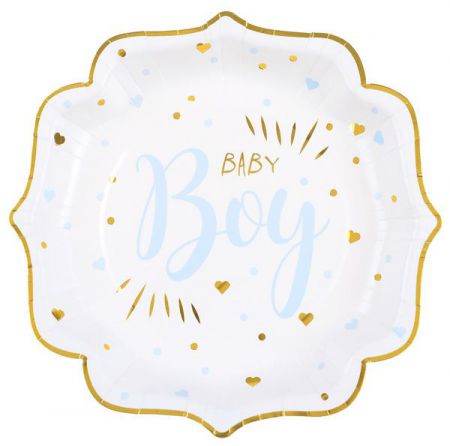 assiette baby shower blue boy 