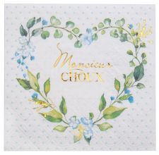 serviette mr choux baby shower bleu 