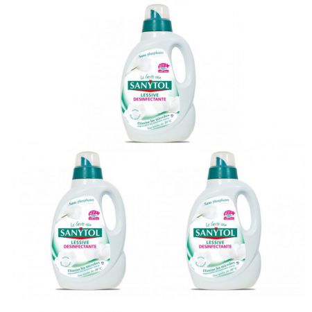 lessive sanytol fleur blanche lot 3 