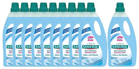 sanytol desinfectant surfaces et sols lot de 10 