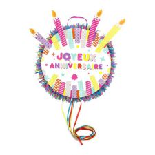 pinata a tirer joyeux anniversaire bougies 3d 