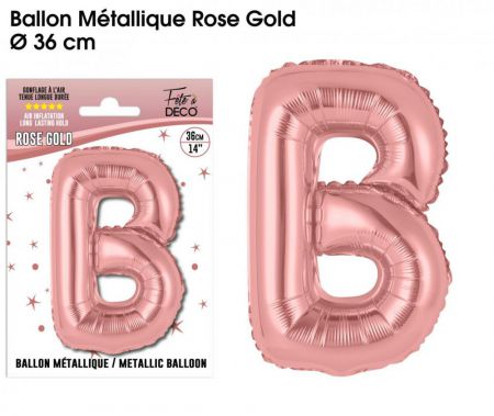 ballon metallique rose gold lettres b 